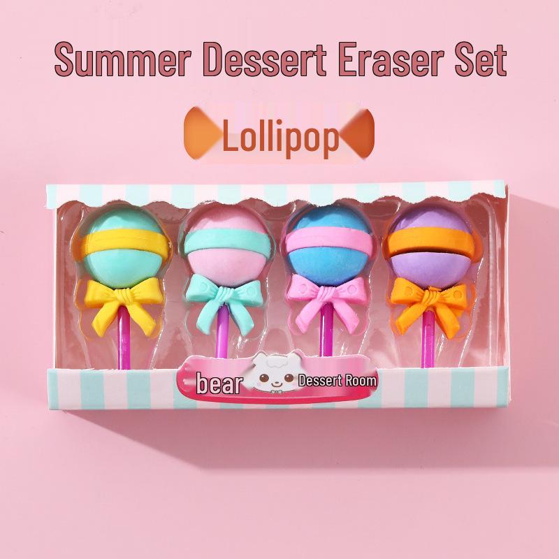 Elementary School Cartoon Dessert Eraser Set - Cute Lollipop Stationery for Kids
Elementary School Cartoon Dessert Eraser Set - Cute Lollipop Stationery for Kids