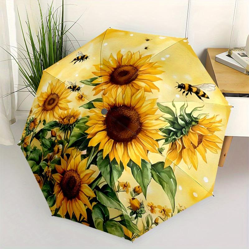 Automatic Open/Close Sunflower & Bee Umbrella - All-Season Travel Umbrella with 8-Rib Compact Folding Design, Vibrant Yellow F (as the picture,Iron&8K)
Automatic Open/Close Sunflower & Bee Umbrella - All-Season Travel Umbrella with 8-Rib Compact Folding Design, Vibrant Yellow F (as the picture,Iron&8K)