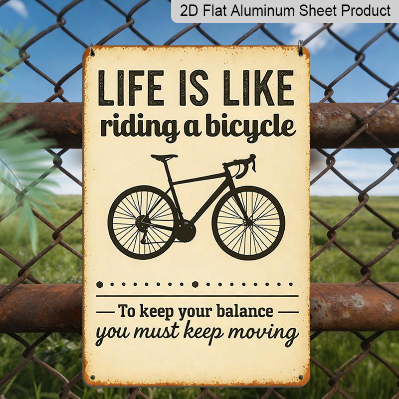 2D Flat Vintage Aluminum Wall Art - Life Is Like Riding A Bicycle Inspirational Quote with Bicycle Illustration, 8x12 Inch Rustic Metal Decor for 20*30cm
2D Flat Vintage Aluminum Wall Art - Life Is Like Riding A Bicycle Inspirational Quote with Bicycle Illustration, 8x12 Inch Rustic Metal Decor for 20*30cm