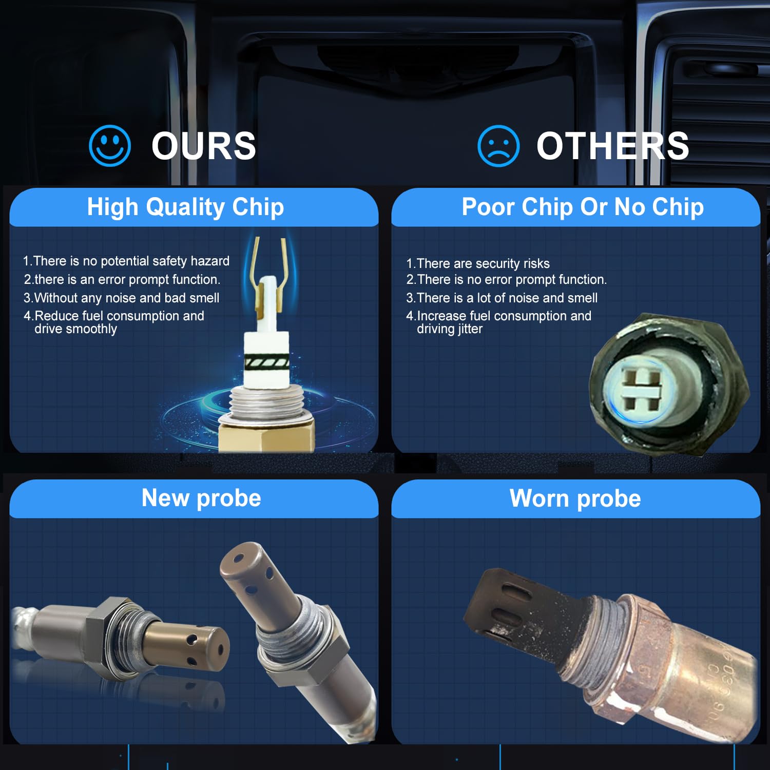234-4668 Oxygen O2 Sensor Upstream Compatible with Chevy Silverado Suburban Avalanche Tahoe Malibu GMC Yukon Sierra Cadillac Buick
234-4668 Oxygen O2 Sensor Upstream Compatible with Chevy Silverado Suburban Avalanche Tahoe Malibu GMC Yukon Sierra Cadillac Buick
