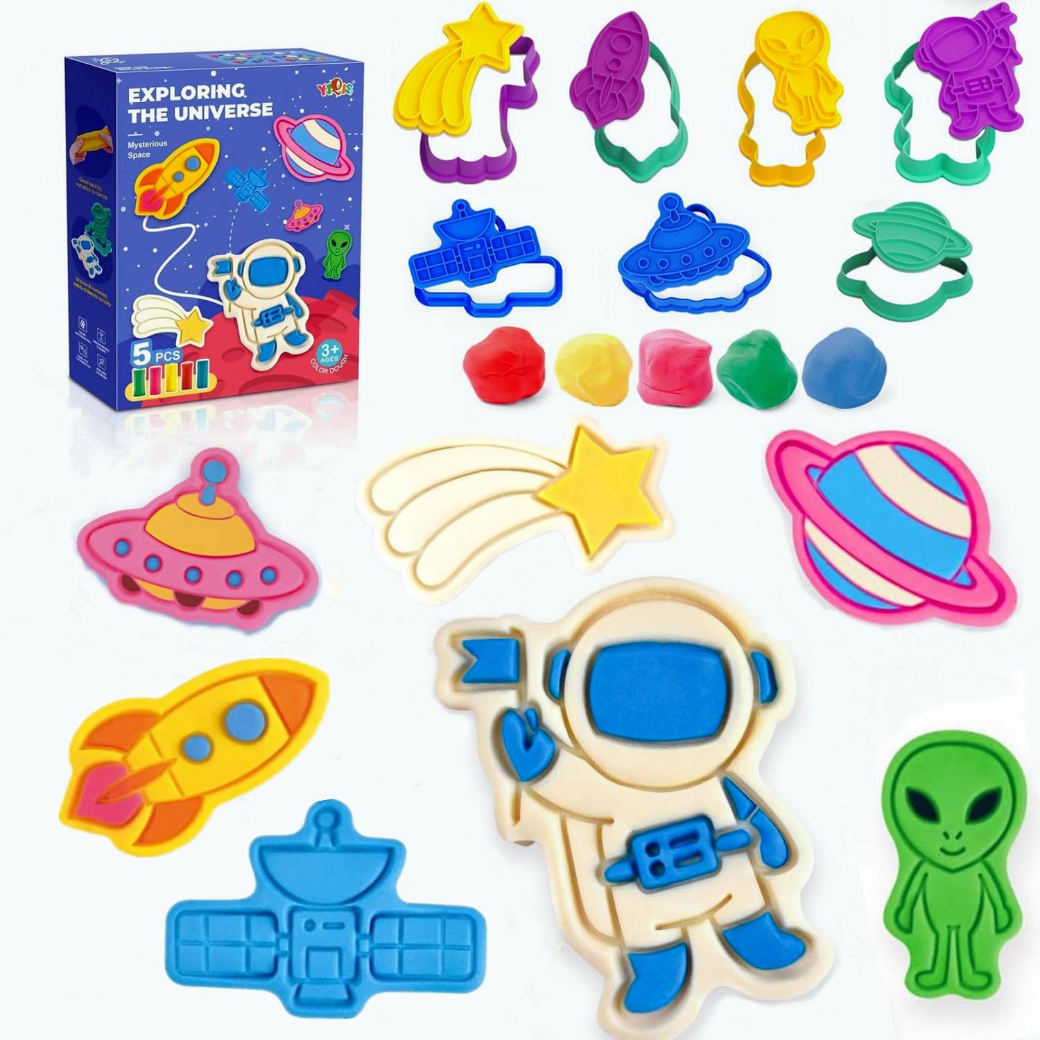 Yeahbo Playdough Sets Toys for Kids 2 3 4 5 Years, Play Dough Tools Plasticine for Children, Playdough Accessories 8 Space Mold
Yeahbo Playdough Sets Toys for Kids 2 3 4 5 Years, Play Dough Tools Plasticine for Children, Playdough Accessories 8 Space Mold