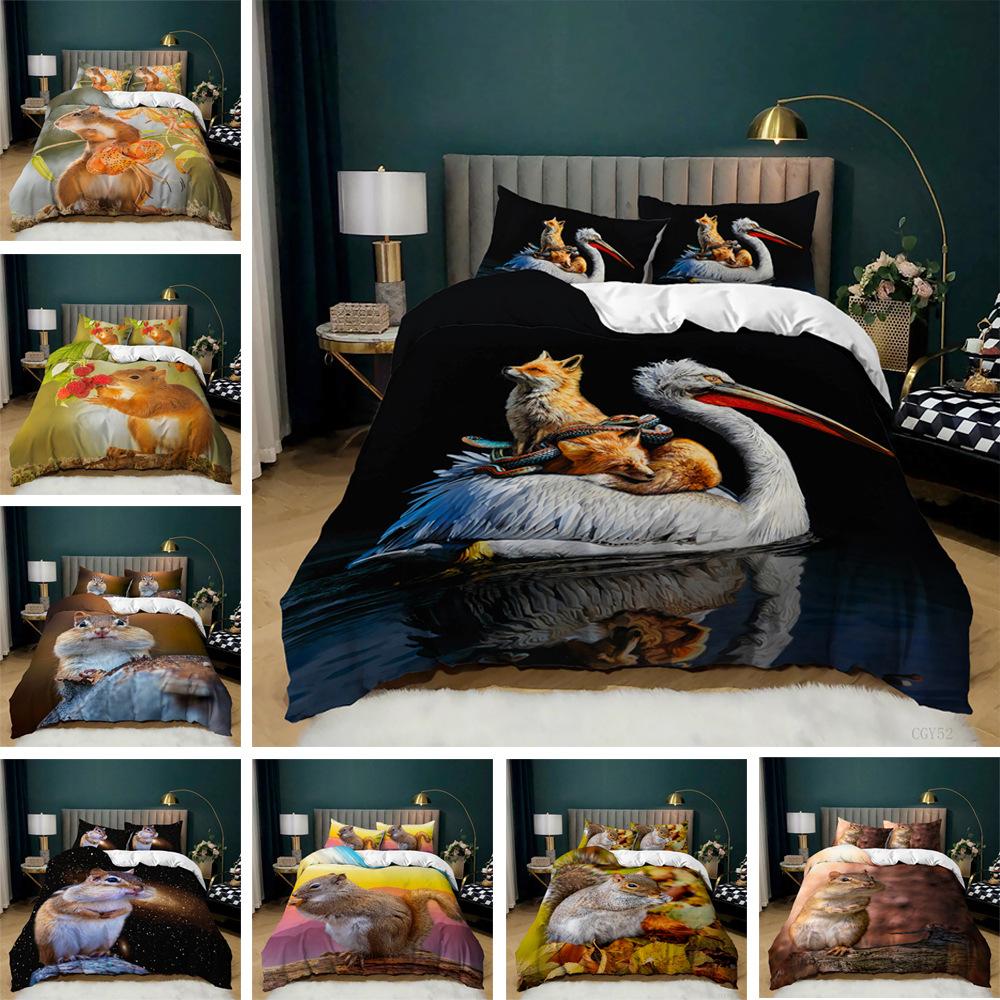 White Crane Squirrel Bed Three-Piece 3D Digital Printing Quilt Kit Deer 135 * 200 (two-piece set) 90g
White Crane Squirrel Bed Three-Piece 3D Digital Printing Quilt Kit Deer 135 * 200 (two-piece set) 90g