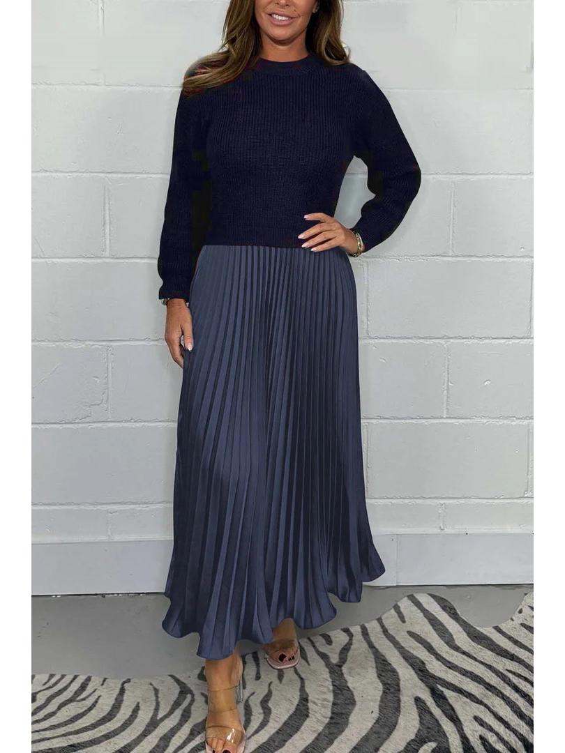 2024 Autumn/Winter Women s Ribbed Pleated Round Neck Dress - European and American Style 3XL темно-синий
2024 Autumn/Winter Women s Ribbed Pleated Round Neck Dress - European and American Style 3XL темно-синий
