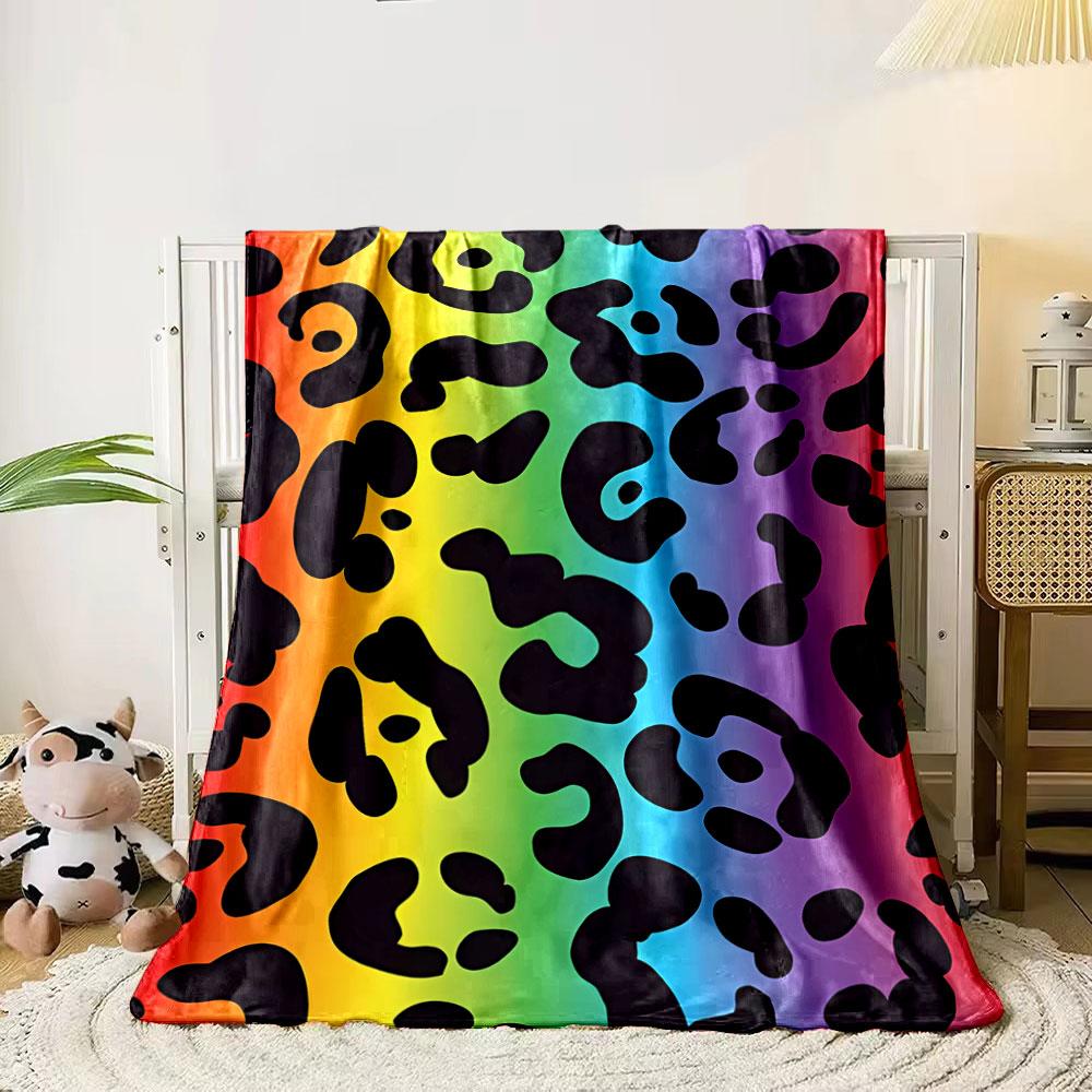 Rainbow gradient background with black leopard-style spots. for all seasons blanket lunch break throw gift 80cm x 120cm
Rainbow gradient background with black leopard-style spots. for all seasons blanket lunch break throw gift 80cm x 120cm