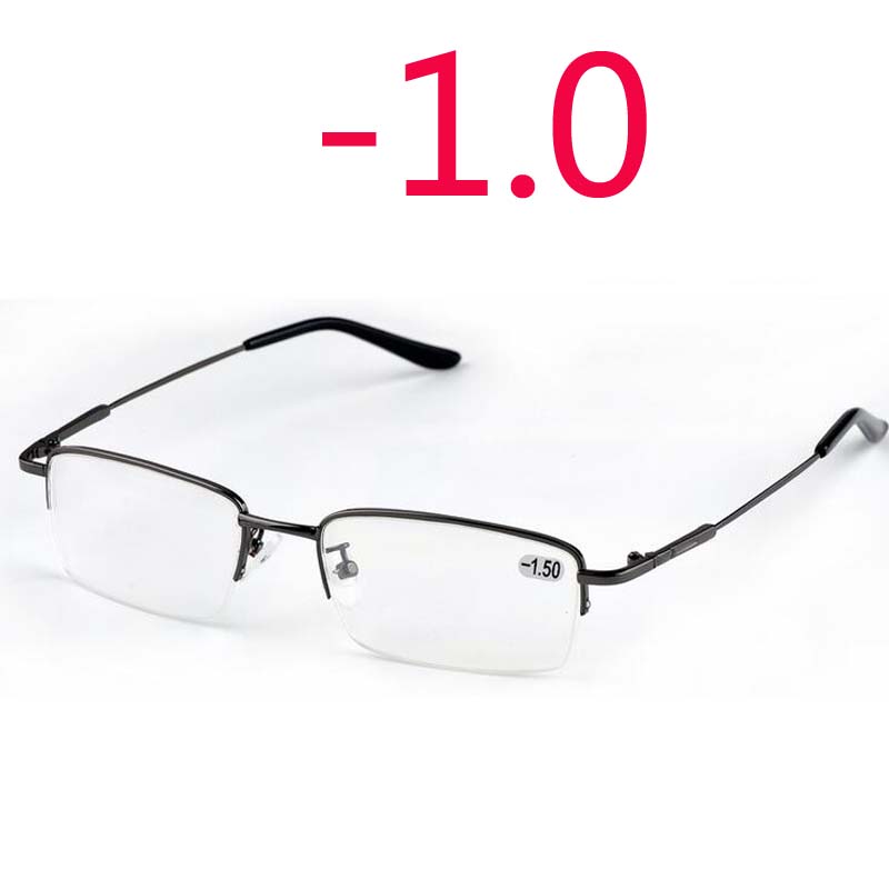 Ultralight Half Frame Metal Finished Myopia Glasses Men Fashion Gray Frame Square Nearsighted Glasses -1.0 -1.5 -2.0 To -6.0
Ultralight Half Frame Metal Finished Myopia Glasses Men Fashion Gray Frame Square Nearsighted Glasses -1.0 -1.5 -2.0 To -6.0