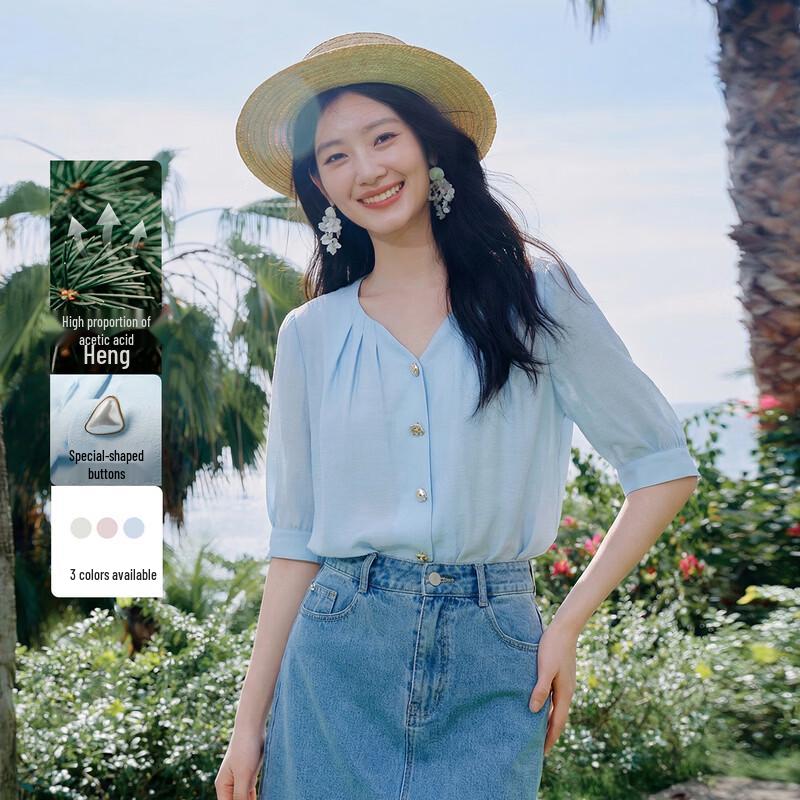 Women s French Elegant V-neck Mid-sleeve Blouse S
Women s French Elegant V-neck Mid-sleeve Blouse S