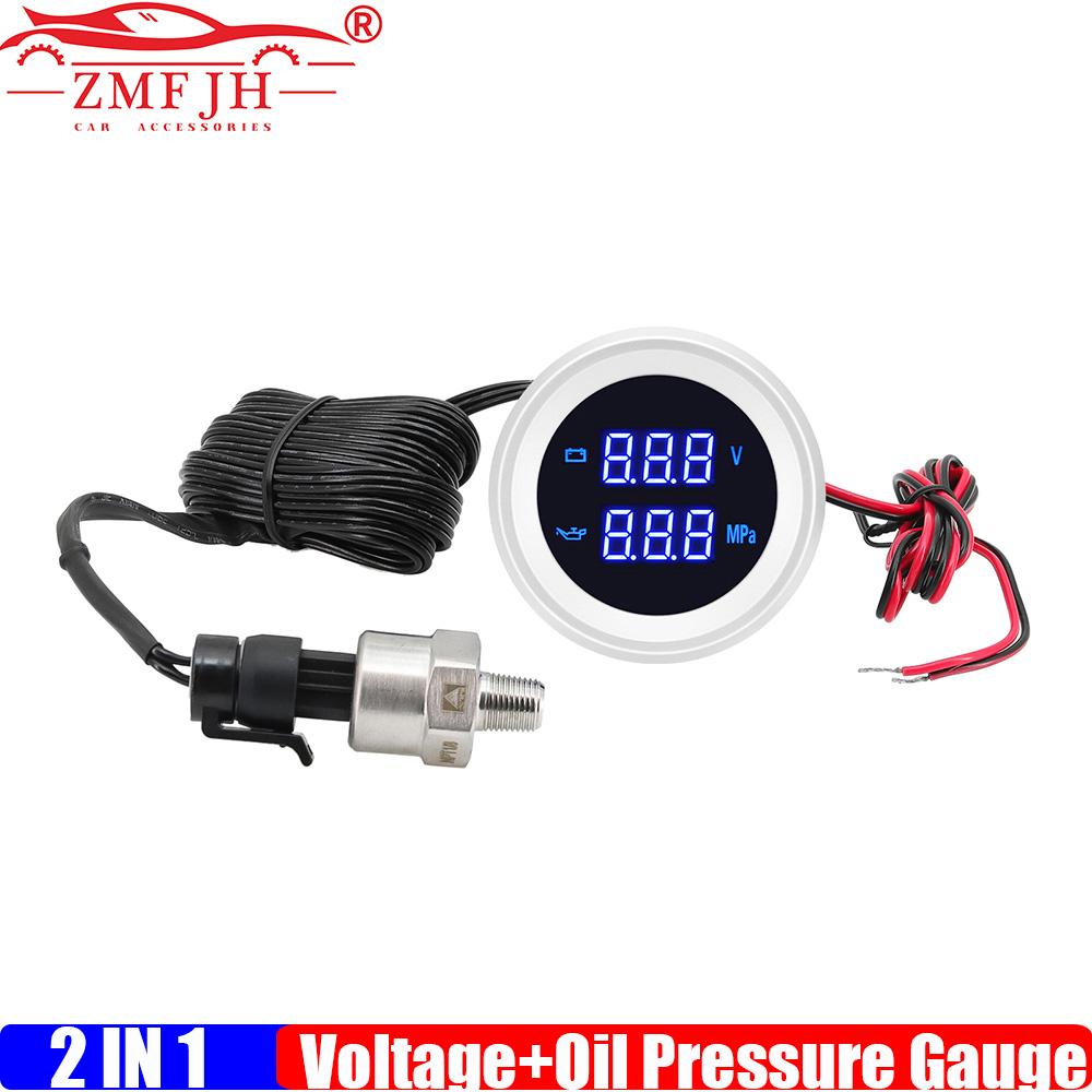 ZMFJH Digital 2IN1 Voltage+Oil Pressure Gauge with Sensor 10mm Blue LED Light Voltmeter MultiMeter for Universal Car 12V24V DC Gauge
ZMFJH Digital 2IN1 Voltage+Oil Pressure Gauge with Sensor 10mm Blue LED Light Voltmeter MultiMeter for Universal Car 12V24V DC Gauge