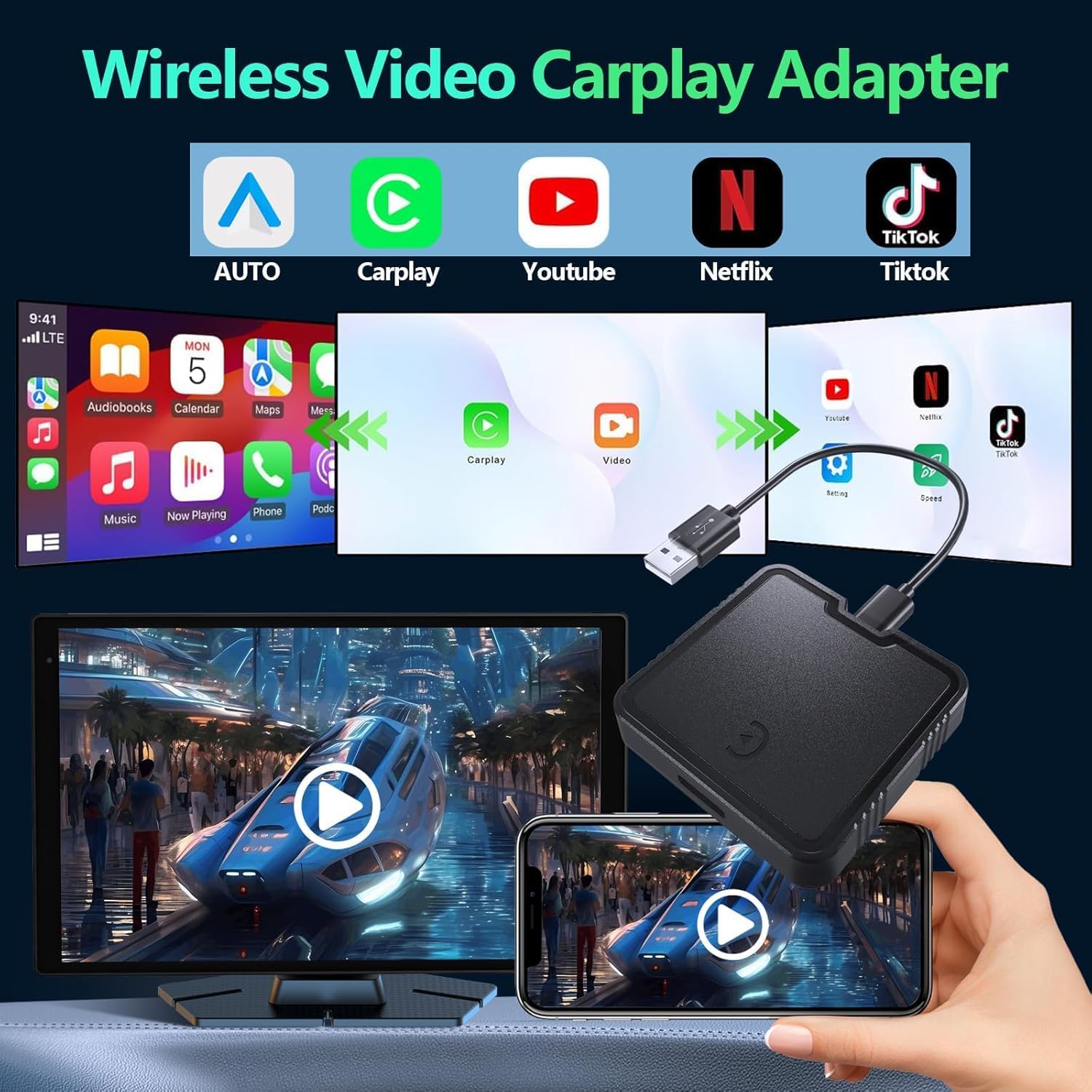 Wireless CarPlay Adapter for 2015+ Cars, Fast Stable Connection, Supports Netflix, YouTube, TF Card, iOS 10+ United States
Wireless CarPlay Adapter for 2015+ Cars, Fast Stable Connection, Supports Netflix, YouTube, TF Card, iOS 10+ United States