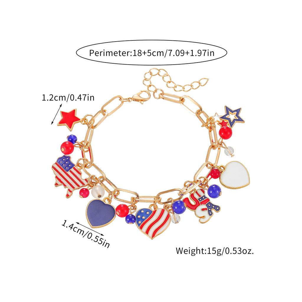 American Independence Day Flag Pendant Bracelet With Alloy And Diamond For July Celebration
American Independence Day Flag Pendant Bracelet With Alloy And Diamond For July Celebration