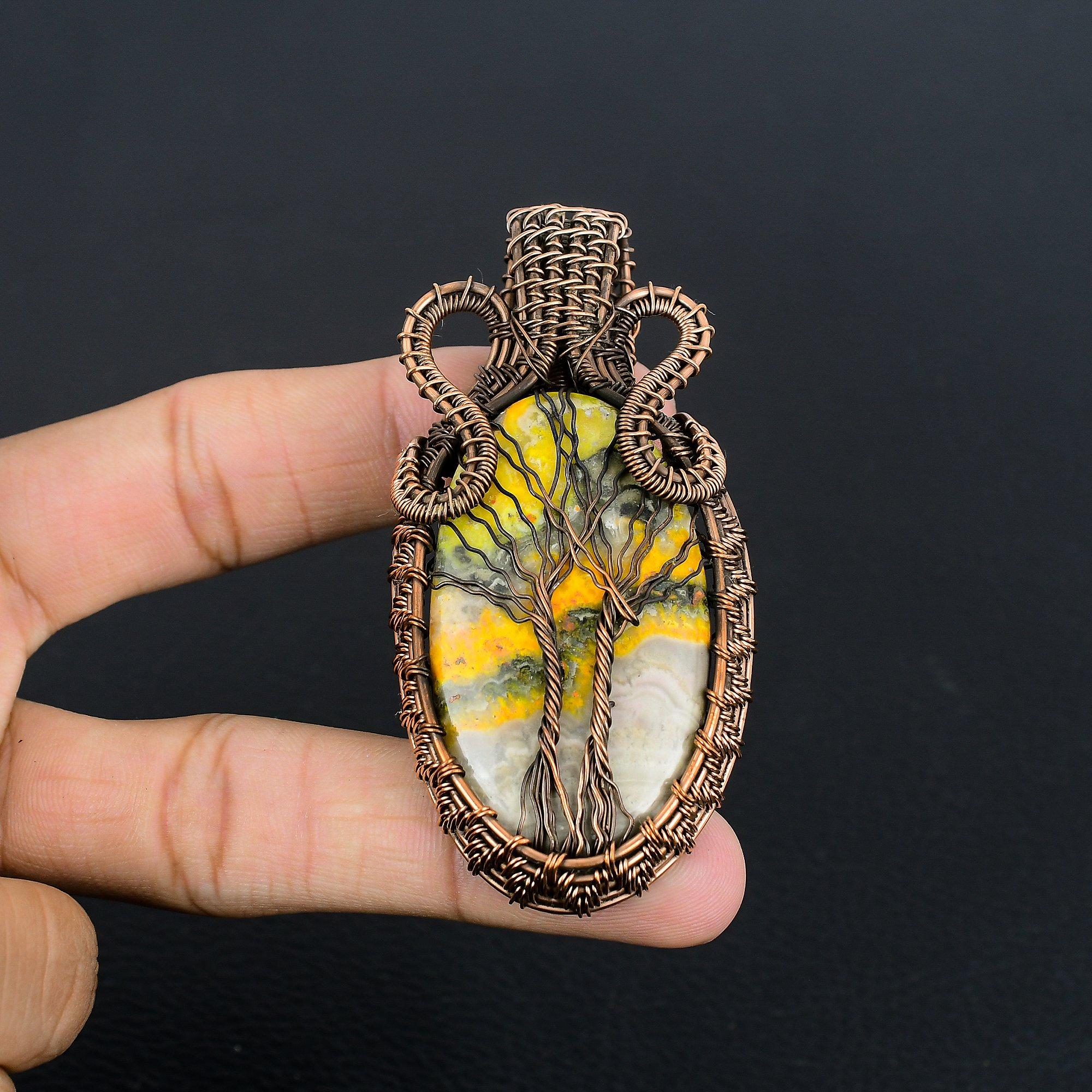 Bumble Bee Jasper Jewelry, 999 Copper Wire Wrapped Gemstone Pendant, Handmade Pendant, For Memorial Day 2.25 Inches
Bumble Bee Jasper Jewelry, 999 Copper Wire Wrapped Gemstone Pendant, Handmade Pendant, For Memorial Day 2.25 Inches