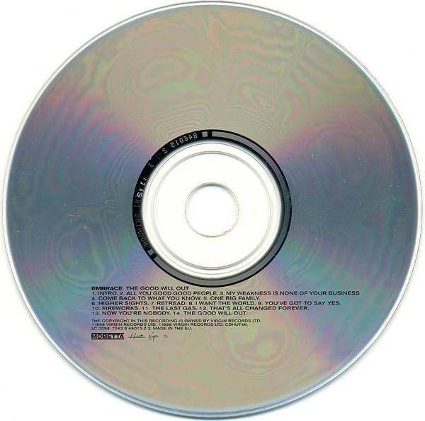 CD EMBRACE Good Will Out CDHUT46 HUT 1998 UK Rock Used
CD EMBRACE Good Will Out CDHUT46 HUT 1998 UK Rock Used