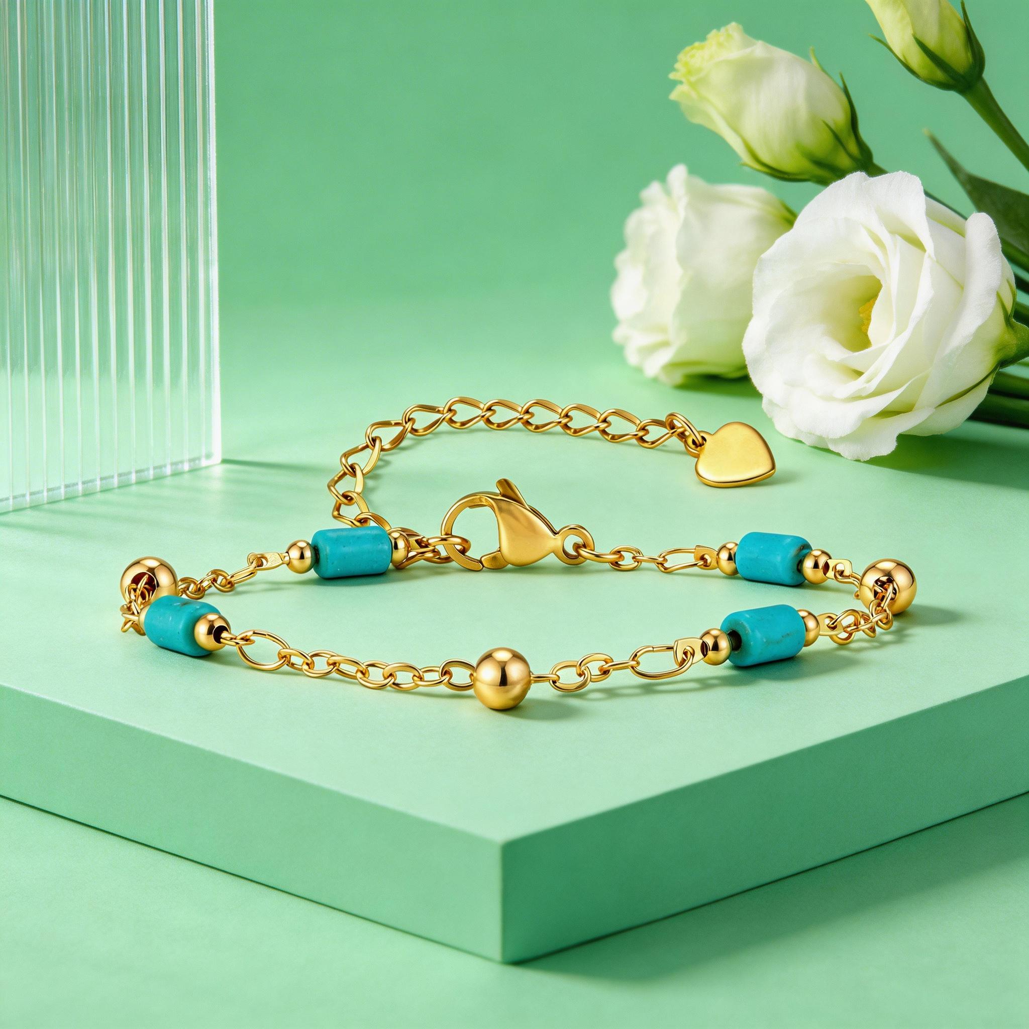 Hip Pop Turquoise Spacer Bead Necklace for Women Gold-Plated Beaded Chain Necklaces Fashion Choker Jewelry Gift
Hip Pop Turquoise Spacer Bead Necklace for Women Gold-Plated Beaded Chain Necklaces Fashion Choker Jewelry Gift