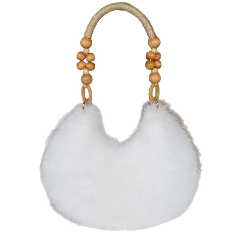 Autumn/Winter Fluffy Shoulder Bag: High-End & Versatile Dumpling Bag with Wooden Beads, Creative Style for Commuting хаки
Autumn/Winter Fluffy Shoulder Bag: High-End & Versatile Dumpling Bag with Wooden Beads, Creative Style for Commuting хаки