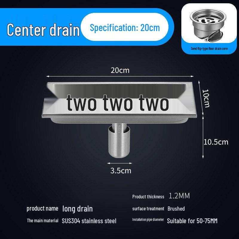 304 Stainless Steel Anti-Odor Rectangular Floor Drain, Long Strip Side Outlet for Shower Room/Bathroom - Large Capacity Extended Drainage Channel 10x80cm
304 Stainless Steel Anti-Odor Rectangular Floor Drain, Long Strip Side Outlet for Shower Room/Bathroom - Large Capacity Extended Drainage Channel 10x80cm