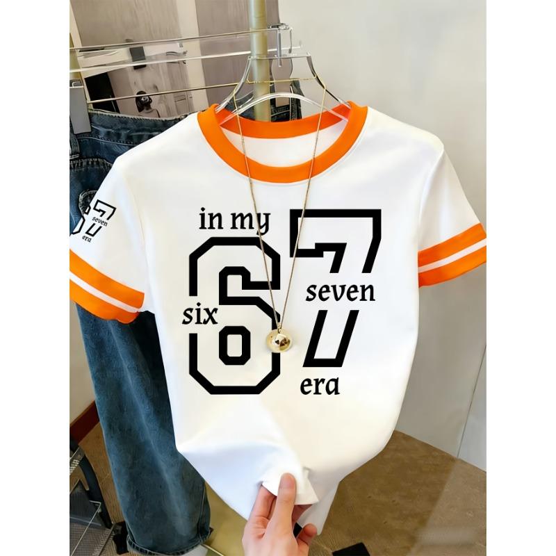 Women s color block T-shirt trendy retro six seven print color block sround neck shortummer XL
Women s color block T-shirt trendy retro six seven print color block sround neck shortummer XL