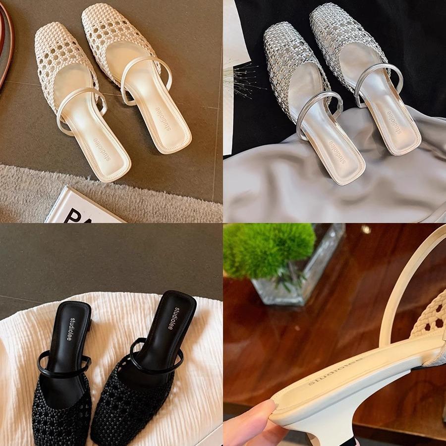 Sheepskin version~ Square head hollowed-out woven short heel with half slippers for women 35 серебряный
Sheepskin version~ Square head hollowed-out woven short heel with half slippers for women 35 серебряный
