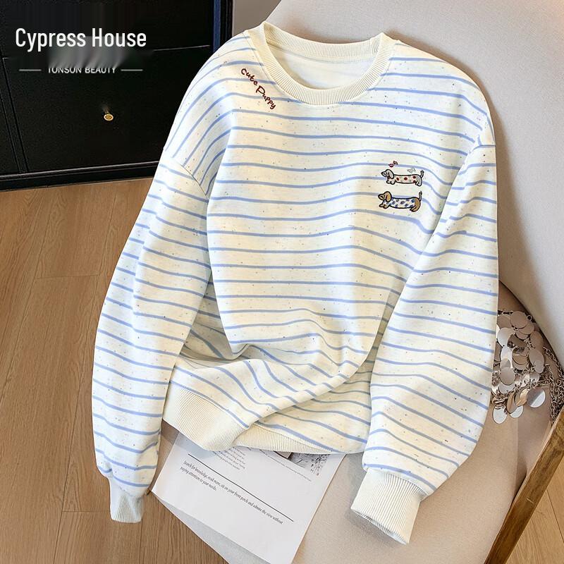 Women s Striped Embroidered Loose Fit Sweatshirt One Size
Women s Striped Embroidered Loose Fit Sweatshirt One Size