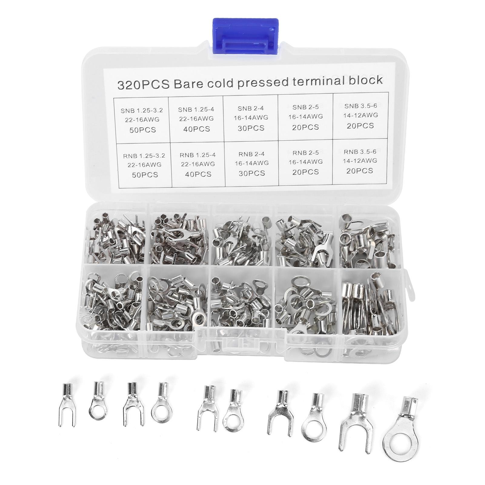 320Pcs Non Insulated Ring Terminals Copper Fork OTUT Terminals Electric Wire Connerctor Kit
320Pcs Non Insulated Ring Terminals Copper Fork OTUT Terminals Electric Wire Connerctor Kit