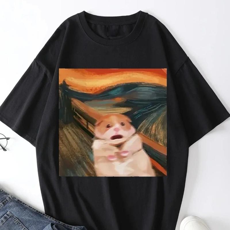 Ladies Tshirt with Funny Screaming Hamster Print Casual Short Sleeved Tshirt for Summer Womens Wear Vintage Clothes Y2k Top 4XL
Ladies Tshirt with Funny Screaming Hamster Print Casual Short Sleeved Tshirt for Summer Womens Wear Vintage Clothes Y2k Top 4XL