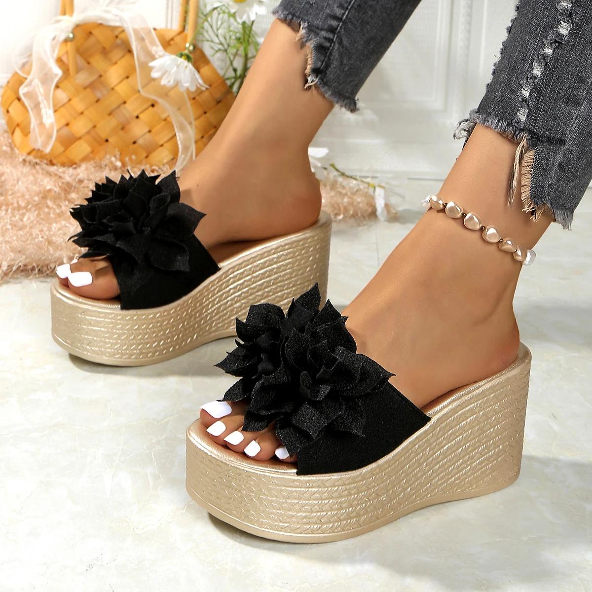 Модные женские сандалии на танкетке 2025 Новые летние женские удобные сандалии на платформе с цветком для улицы Слипоны на высоком каблуке Модная женская обувь 35 чёрный
Модные женские сандалии на танкетке 2025 Новые летние женские удобные сандалии на платформе с цветком для улицы Слипоны на высоком каблуке Модная женская обувь 35 чёрный