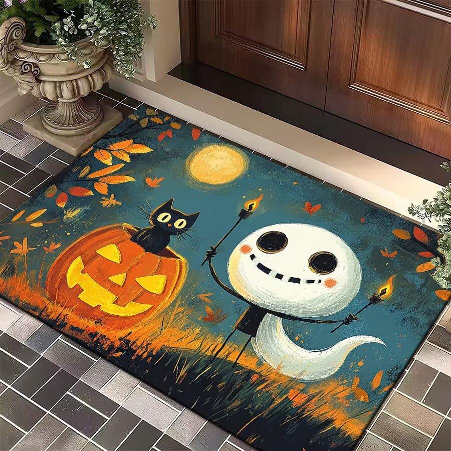 Halloween Cartoon Ghost Pumpkin Black Cat Pattern Door Mat NonSlip Rug For Entryway Halloween Party Decoration 40x60cm
Halloween Cartoon Ghost Pumpkin Black Cat Pattern Door Mat NonSlip Rug For Entryway Halloween Party Decoration 40x60cm