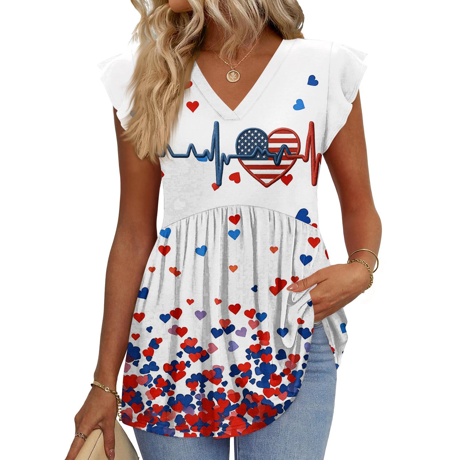 Womens Tops Fashionable V-neck Ruffled Sleeve Short-sleeved T-shirt Business Blouses XL
Womens Tops Fashionable V-neck Ruffled Sleeve Short-sleeved T-shirt Business Blouses XL