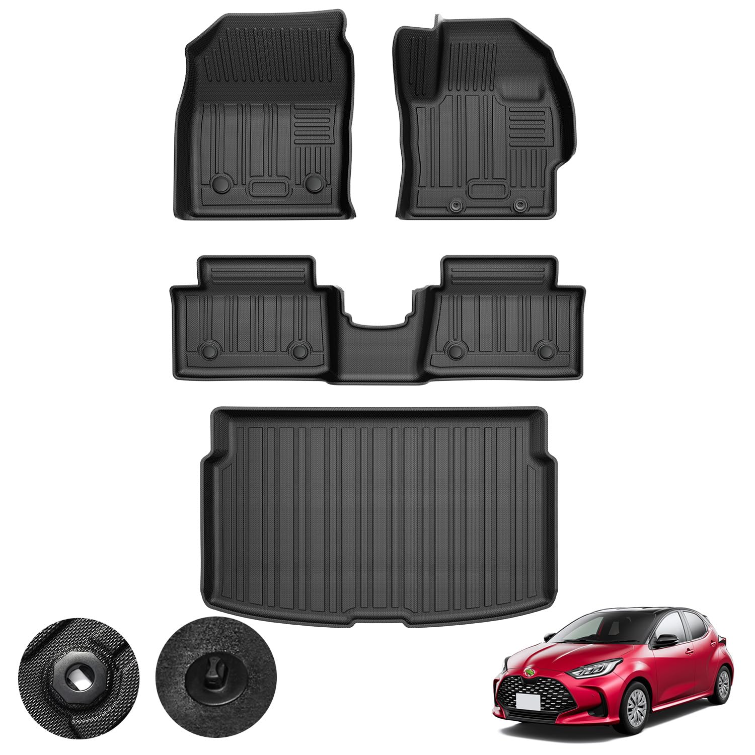 Kotesoto Toyota Новые коврики Yaris Коврики для пола Вторые коврики Коврики для багажника Yaris Автомобильный коврик Полный комплект Коврик для багажа Yaris Устойчивый к пятнам Коврик для багажника YARIS Материал TPE
Kotesoto Toyota Новые коврики Yaris Коврики для пола Вторые коврики Коврики для багажника Yaris Автомобильный коврик Полный комплект Коврик для багажа Yaris Устойчивый к пятнам Коврик для багажника YARIS Материал TPE