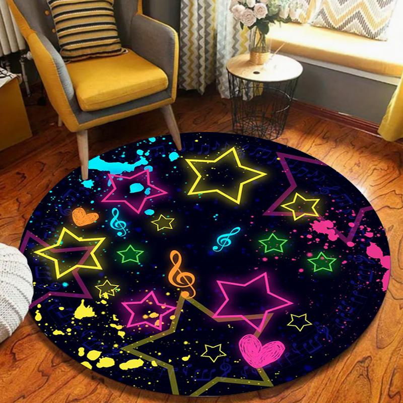 Round Neon Style Area Rug Music Note Star Heart Pattern Carpet for Living Room Bedroom Party Decor Non-Slip Floor Mat 60cmx60cm
Round Neon Style Area Rug Music Note Star Heart Pattern Carpet for Living Room Bedroom Party Decor Non-Slip Floor Mat 60cmx60cm