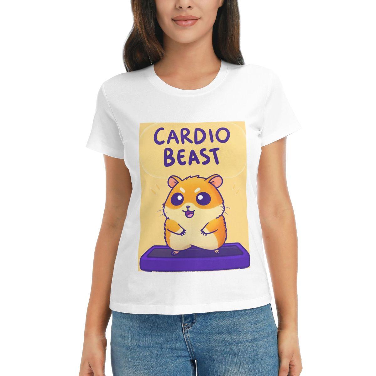 Women TShirt Cardio Beast Hamster Workout Sticker Summer Short Sleeve Tees Crew Neck Cotton T Shirts Clothes Tops Streetwear S
Women TShirt Cardio Beast Hamster Workout Sticker Summer Short Sleeve Tees Crew Neck Cotton T Shirts Clothes Tops Streetwear S