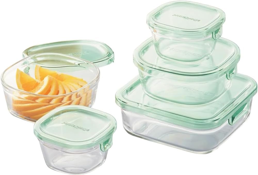 Iwaki Glass Storage Set of Pack Heat-Resistant Containers, Green, 5, & Microwave, PSC-PRN-5G
Iwaki Glass Storage Set of Pack Heat-Resistant Containers, Green, 5, & Microwave, PSC-PRN-5G