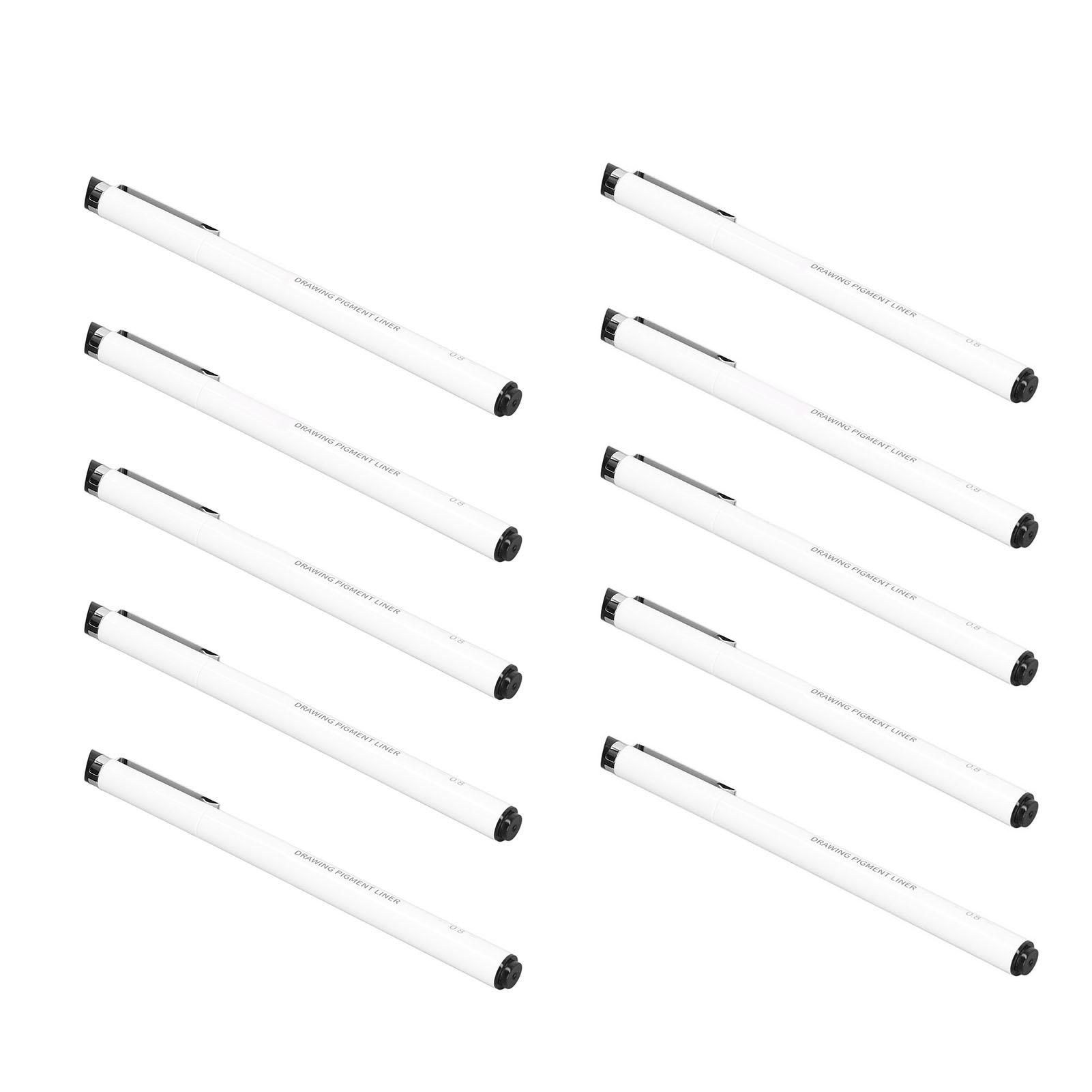 10 шт. ручек-линеров с черными чернилами, прочные, водостойкие, не выцветающие, с высокой гладкостью, для рисования и заметок