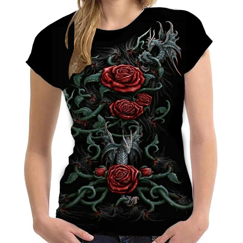 Rose Summer Short Sleeved Women s Large Women s 3D Printed Fashion T-shirt Printed Women s Shirt S
Rose Summer Short Sleeved Women s Large Women s 3D Printed Fashion T-shirt Printed Women s Shirt S