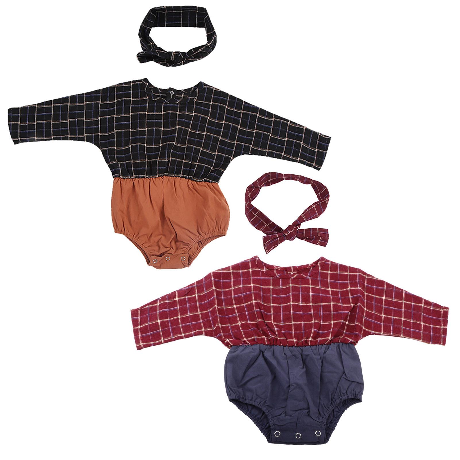 Newborn Infant Baby Girl s Clothes Plaid Cotton Jumpsuit Outfit with Headband Dark Blue, 66
Newborn Infant Baby Girl s Clothes Plaid Cotton Jumpsuit Outfit with Headband Dark Blue, 66