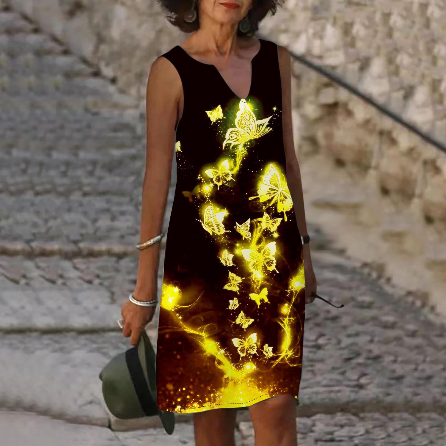 Женское летнее платье с v-образным вырезом и золотым принтом бабочки, повседневное модное платье без рукавов, повседневные свободные сексуальные платья размера плюс XS-8XL 8XL золотой
Женское летнее платье с v-образным вырезом и золотым принтом бабочки, повседневное модное платье без рукавов, повседневные свободные сексуальные платья размера плюс XS-8XL 8XL золотой