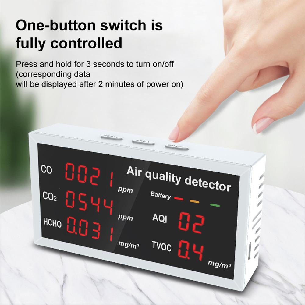 5 в 1 Многофункциональный детектор Светодиодный дисплей CO CO2 HCHO TVOC AQI Мониторинг Домашний рабочий стол Высокий
5 в 1 Многофункциональный детектор Светодиодный дисплей CO CO2 HCHO TVOC AQI Мониторинг Домашний рабочий стол Высокий