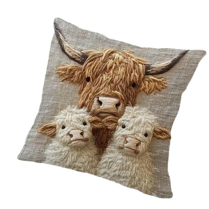 Scottish Cow Family Decorative Pillow Case In Soft Polyester, 45cm X 45cm 45*45cm
Scottish Cow Family Decorative Pillow Case In Soft Polyester, 45cm X 45cm 45*45cm