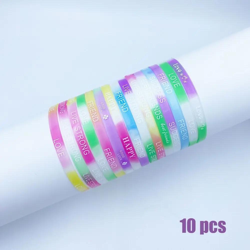 10pcs Summer 5mm Luminous Silicone Bracelet Letter Sports Elastic Wristband Rubber Motivational Fashion Accessory Unisex Teens
10pcs Summer 5mm Luminous Silicone Bracelet Letter Sports Elastic Wristband Rubber Motivational Fashion Accessory Unisex Teens