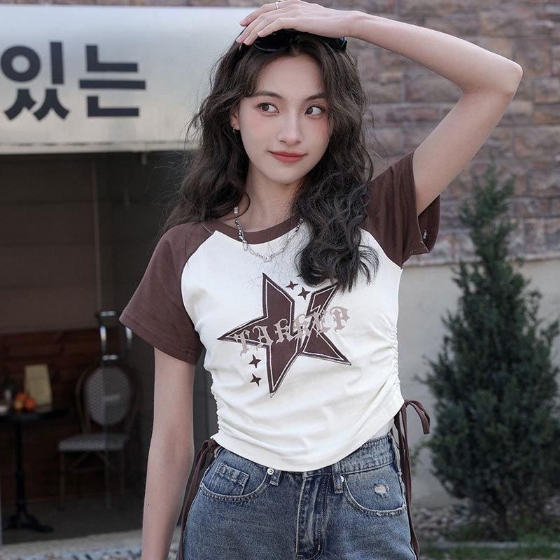 Women s Retro Star Color Block Lace-Up Raglan Tee: Sweet & Spicy Summer Look S (up to 80 kg)
Women s Retro Star Color Block Lace-Up Raglan Tee: Sweet & Spicy Summer Look S (up to 80 kg)