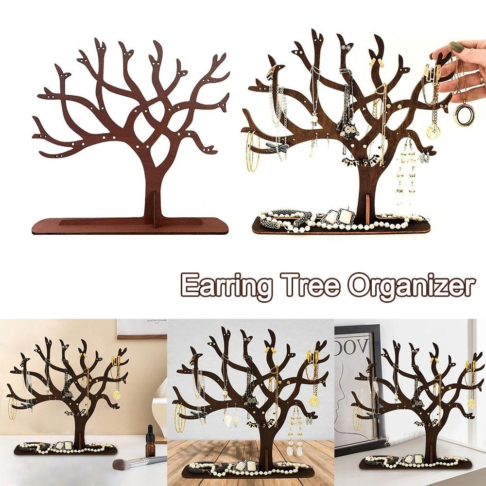 Wood Jewelery Tree Organizer Personalised Earring Display Bracelets Dangle Stud Earring Holder
Wood Jewelery Tree Organizer Personalised Earring Display Bracelets Dangle Stud Earring Holder