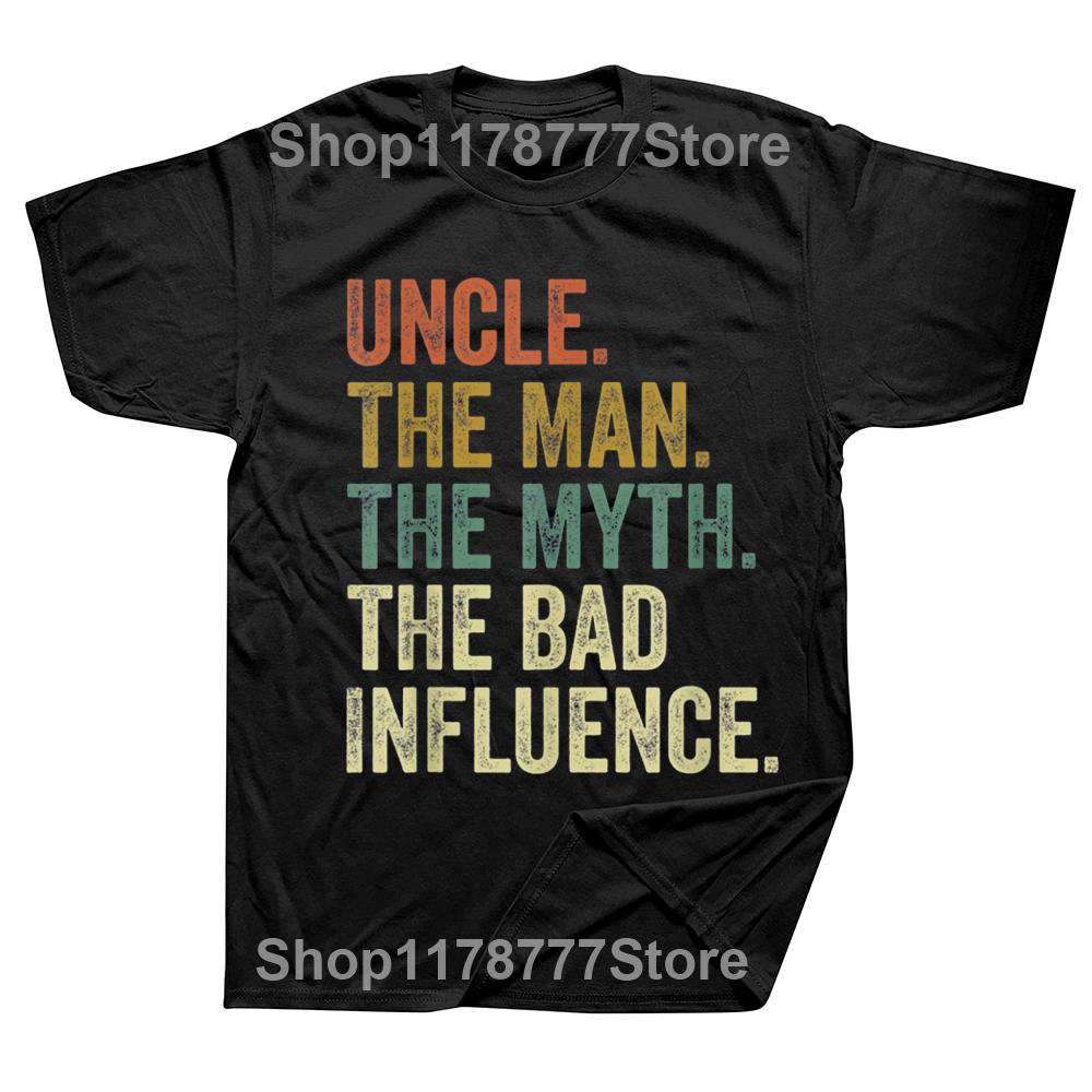 Funny Vintage Fun Uncle Man Myth Bad Influence T Shirts Streetwear Short Sleeve Birthday Gifts Summer Style Tshirt Men 4XL
Funny Vintage Fun Uncle Man Myth Bad Influence T Shirts Streetwear Short Sleeve Birthday Gifts Summer Style Tshirt Men 4XL