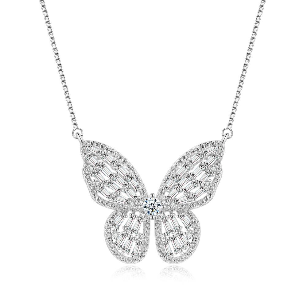 Butterfly Pendant Necklace For Woman Luxury Cubic Zirconia Elegant Fashion Shiny Crystal Choker Box Chain Neck Fine Zircon N138
Butterfly Pendant Necklace For Woman Luxury Cubic Zirconia Elegant Fashion Shiny Crystal Choker Box Chain Neck Fine Zircon N138
