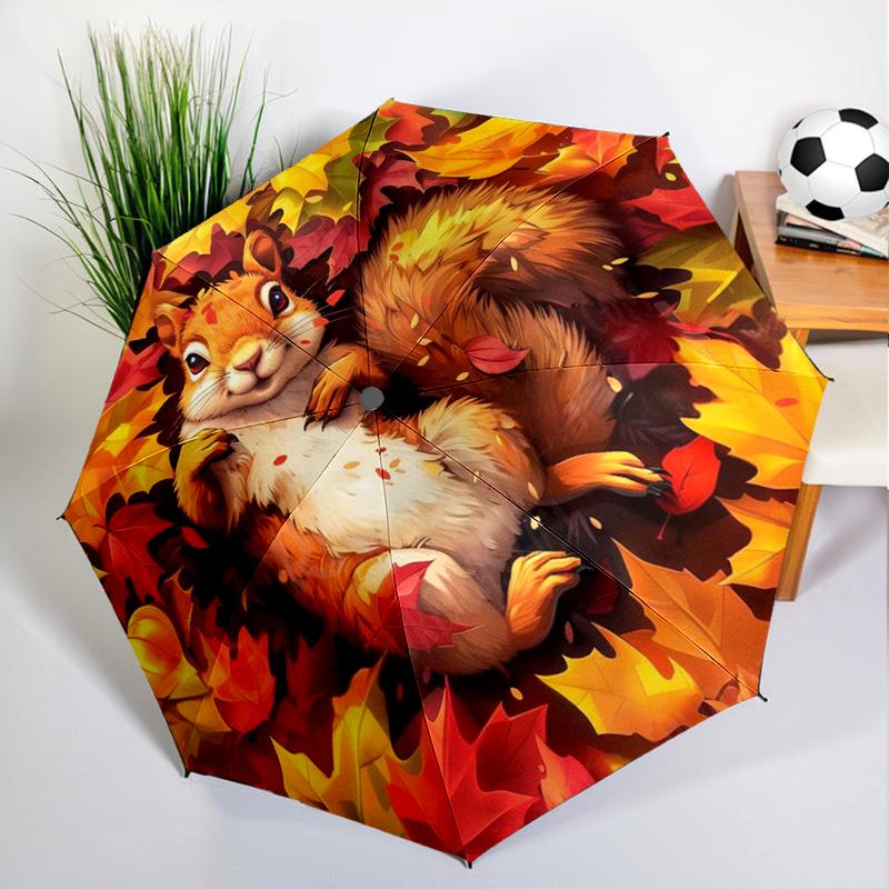 Autumn Leaves Squirrel Umbrella Automatic Open/close, Sturdy Iron Frame & 8-Rib Struct, Umbrella for Women & Men, Christmas Gift
Autumn Leaves Squirrel Umbrella Automatic Open/close, Sturdy Iron Frame & 8-Rib Struct, Umbrella for Women & Men, Christmas Gift