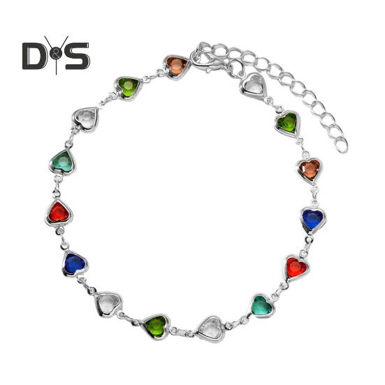 Браслет из кубического циркония в форме сердца с бусинами для женщин, браслет-цепочка в форме сердца, свадебный аксессуар для вечеринки серебряный
Браслет из кубического циркония в форме сердца с бусинами для женщин, браслет-цепочка в форме сердца, свадебный аксессуар для вечеринки серебряный