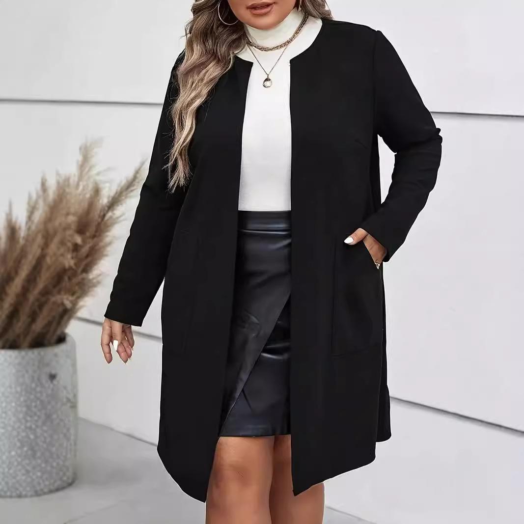 Куртка с длинным рукавом, кардиган средней длины, женская куртка больших размеров, однотонная, повседневная куртка на осень и зиму 4XL
Куртка с длинным рукавом, кардиган средней длины, женская куртка больших размеров, однотонная, повседневная куртка на осень и зиму 4XL