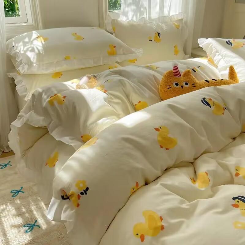High-value ins lotus leaf lace A-type washed cotton quilt cover skin-friendly bed sheet four-piece set dormitory bedding Flat Bed Sheet&150x200cm 4pcs
High-value ins lotus leaf lace A-type washed cotton quilt cover skin-friendly bed sheet four-piece set dormitory bedding Flat Bed Sheet&150x200cm 4pcs