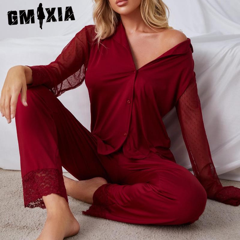 GMXIA Homewear Women s Solid Colour Lace Mesh Long Sleeve Long Pants Pajama Set S червоний
GMXIA Homewear Women s Solid Colour Lace Mesh Long Sleeve Long Pants Pajama Set S червоний