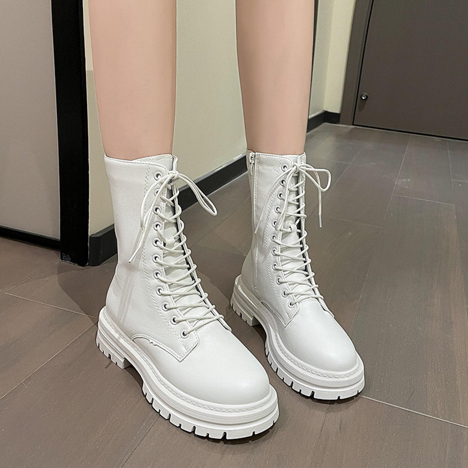 Thick Soled Women s Lace Up Mid Calf Boots Fashionable And Casual Leather Side Zipper Mid Calf Thigh Boots for Women Wide Calf 36
Thick Soled Women s Lace Up Mid Calf Boots Fashionable And Casual Leather Side Zipper Mid Calf Thigh Boots for Women Wide Calf 36