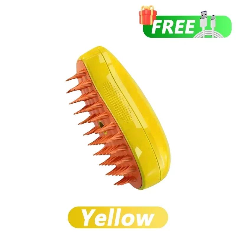Cat Steamy Brush Dog Massage Comb Built-in Electric Water Spray Soft Silicone Pet Hair Removal Grooming Brush Cat Accessories жовтий
Cat Steamy Brush Dog Massage Comb Built-in Electric Water Spray Soft Silicone Pet Hair Removal Grooming Brush Cat Accessories жовтий
