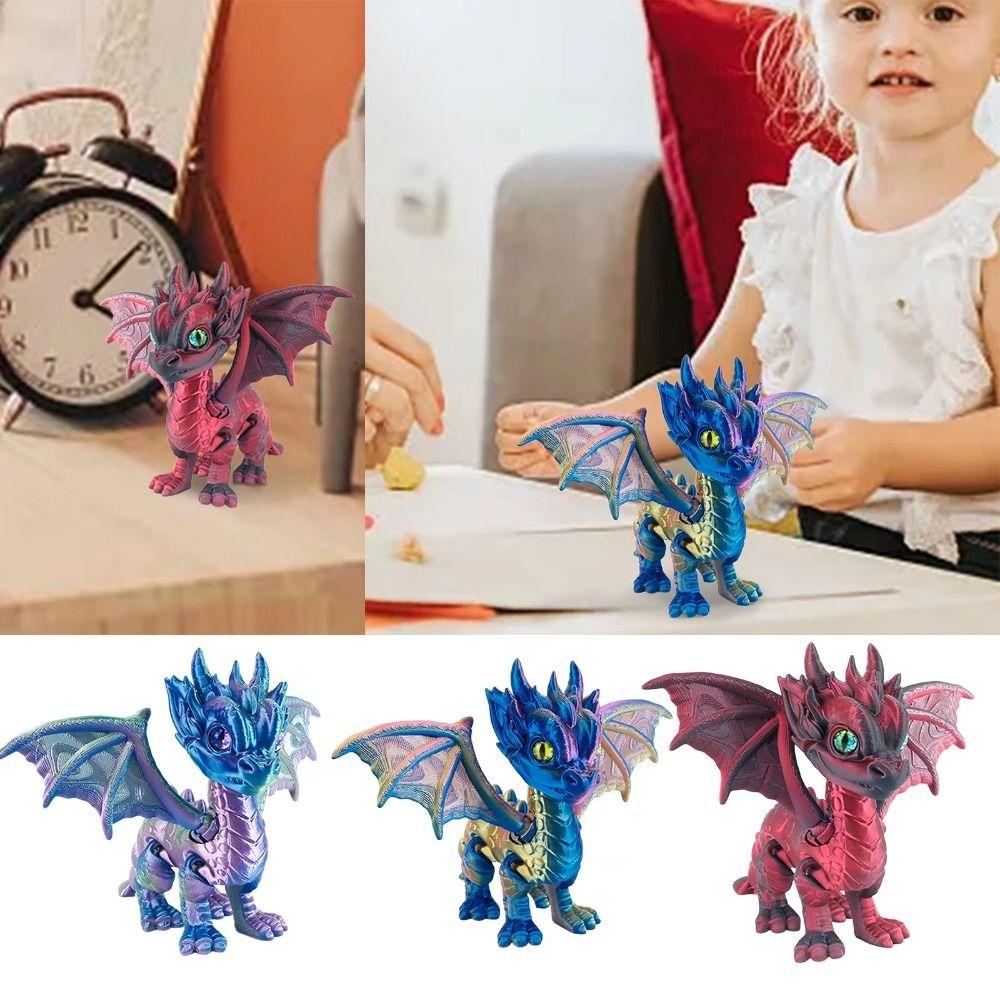 Articulated 3D Printed Dragon Simulation Dragon Model Toy Flying Dragon Figures Desk Decoration Blue purple
Articulated 3D Printed Dragon Simulation Dragon Model Toy Flying Dragon Figures Desk Decoration Blue purple