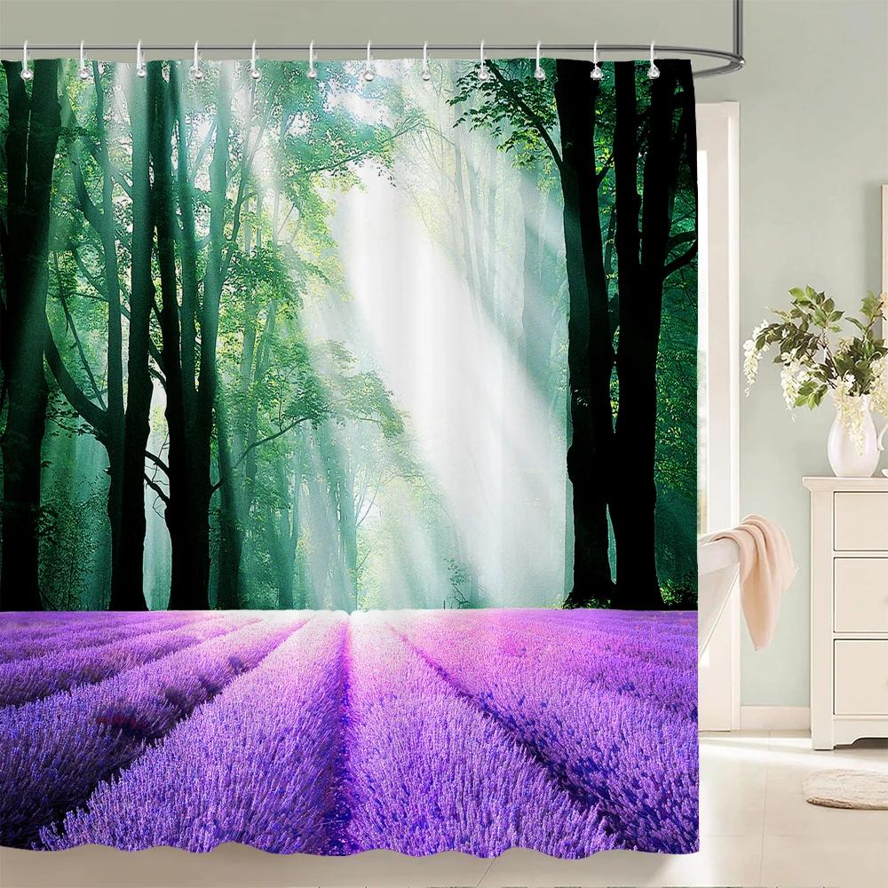 Lavender Scenery Print Shower Curtain Natural Scenery Bath Curtain Waterproof Fabric Bathroom Curtain With Hook For Home Decor W60H190(CM)-1 Pcs
Lavender Scenery Print Shower Curtain Natural Scenery Bath Curtain Waterproof Fabric Bathroom Curtain With Hook For Home Decor W60H190(CM)-1 Pcs